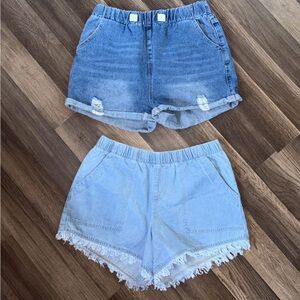 Womens Jean Casual Denim Shorts Pack - Light Blue & Medium Blue